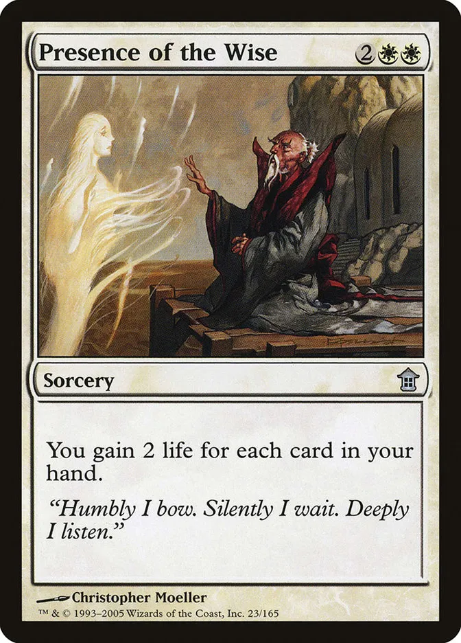 2005 Saviors of Kamigawa Presence of the Wise uncommon #23 unlisted card image