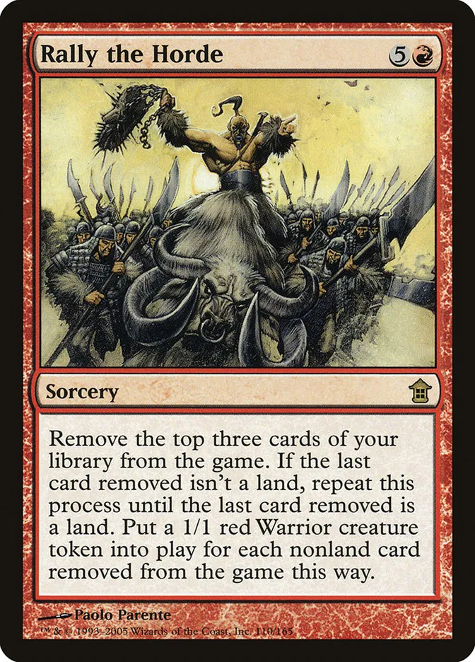2005 Saviors of Kamigawa Rally the Horde rare #110 unlisted card image