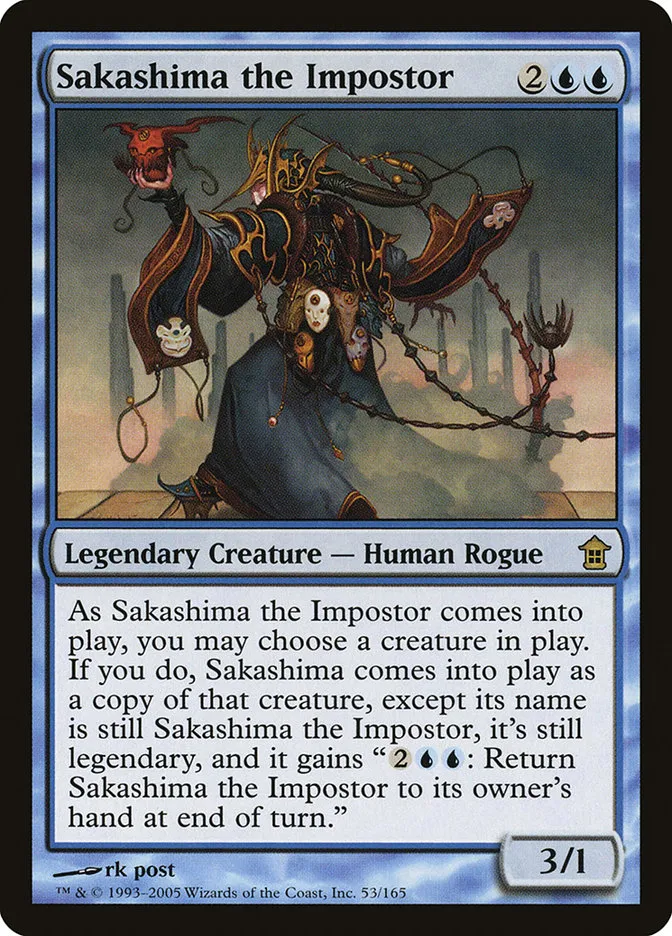 2005 Saviors of Kamigawa Sakashima the Impostor rare #53 unlisted card image
