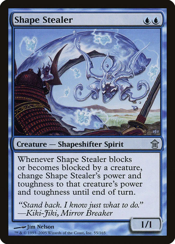 2005 Saviors of Kamigawa Shape Stealer uncommon #55 unlisted card image