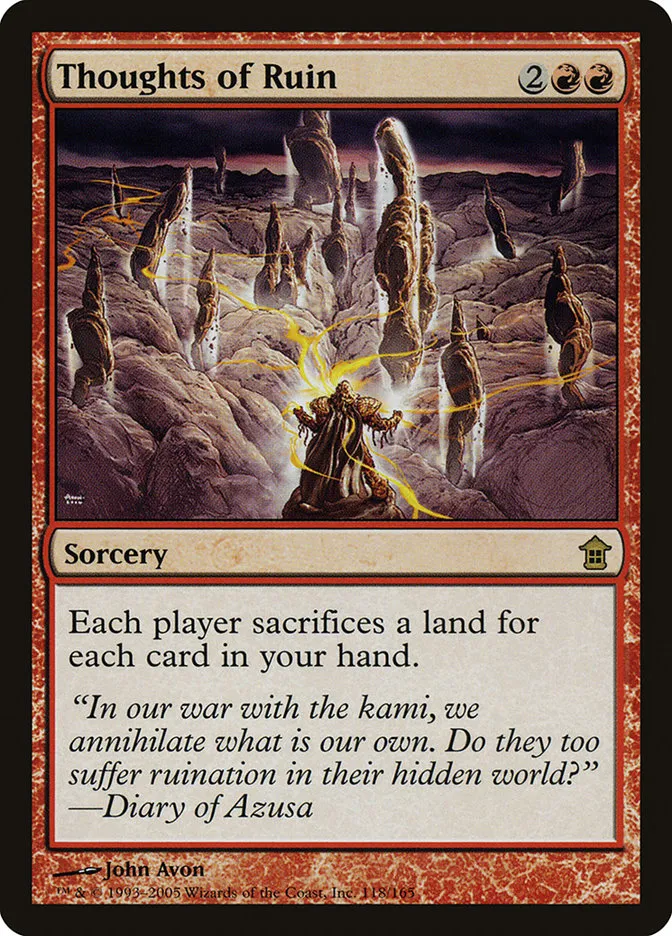 2005 Saviors of Kamigawa Thoughts of Ruin rare #118 unlisted card image