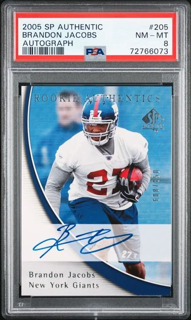 2005 SP Authentic Brandon Jacobs Autograph #205 card image