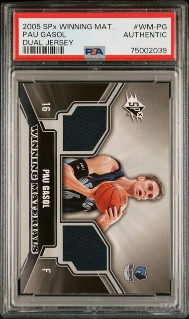 2005 SPx Pau Gasol Winning Materials Dual Jersey #WM-PG card image