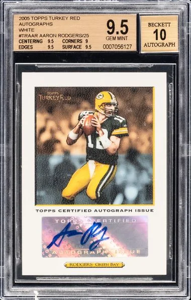 2005 Topps Aaron Rodgers Turkey Red Autographs White #TRAAR card image