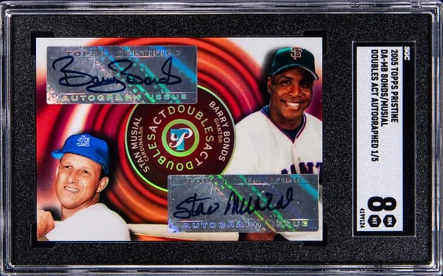 2005 Topps Barry Bonds/Stan Musial Pristine Doubles Act Autograph #DA-MB card image