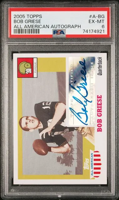 2005 Topps Bob Griese All-American Autograph #A-BG card image