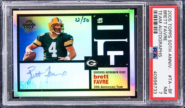 2005 Topps Brett Favre 50th Anniversary Team Autograph #TA-BF card image