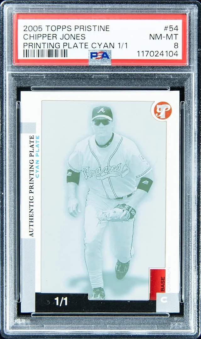 2005 Topps Chipper Jones Pristine Printing Plate Cyan #54 card image