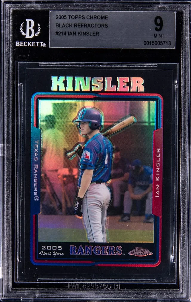 2005 Topps Chrome Black Ian Kinsler Refractor #214 card image