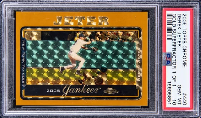 2005 Topps Chrome Derek Jeter Gold SuperFractor #440 card image