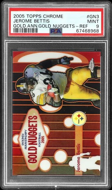 2005 Topps Chrome Jerome Bettis Golden Anniversary Gold Nuggets Refractor #GN3 card image