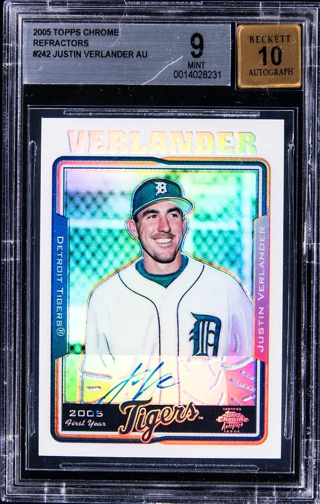 2005 Topps Chrome Justin Verlanders Refractor #242 card image