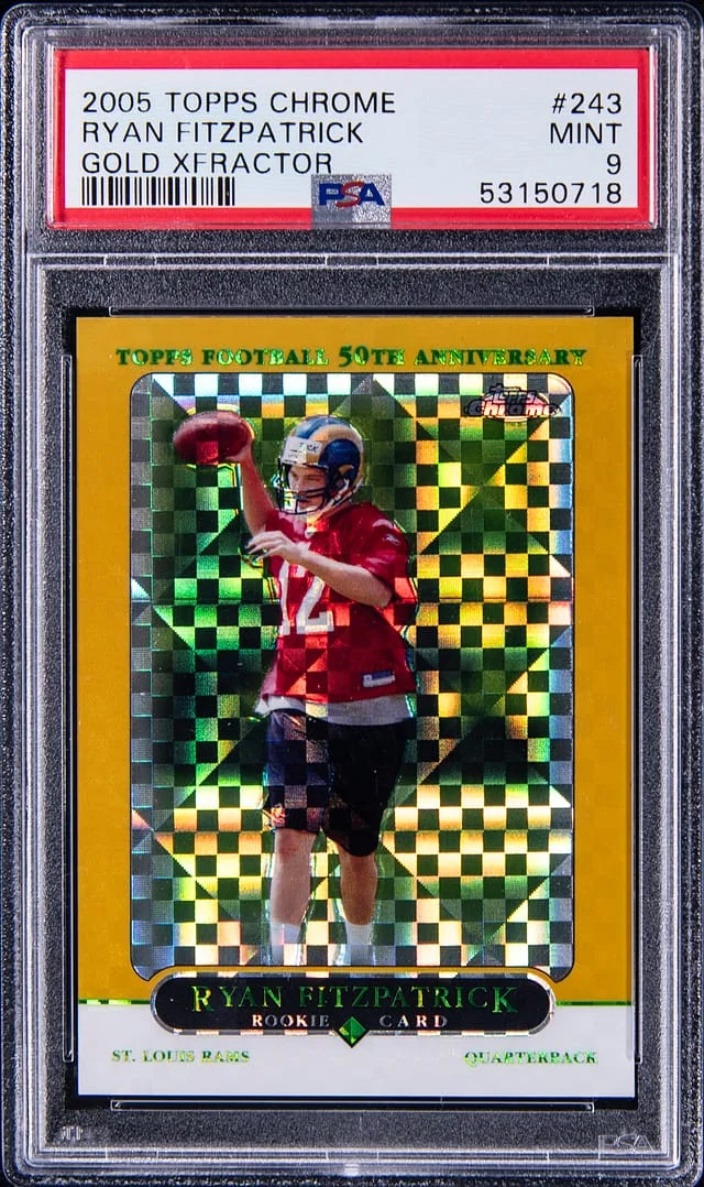 2005 Topps Chrome Ryan Fitzpatrick Gold XFractor #243 card image