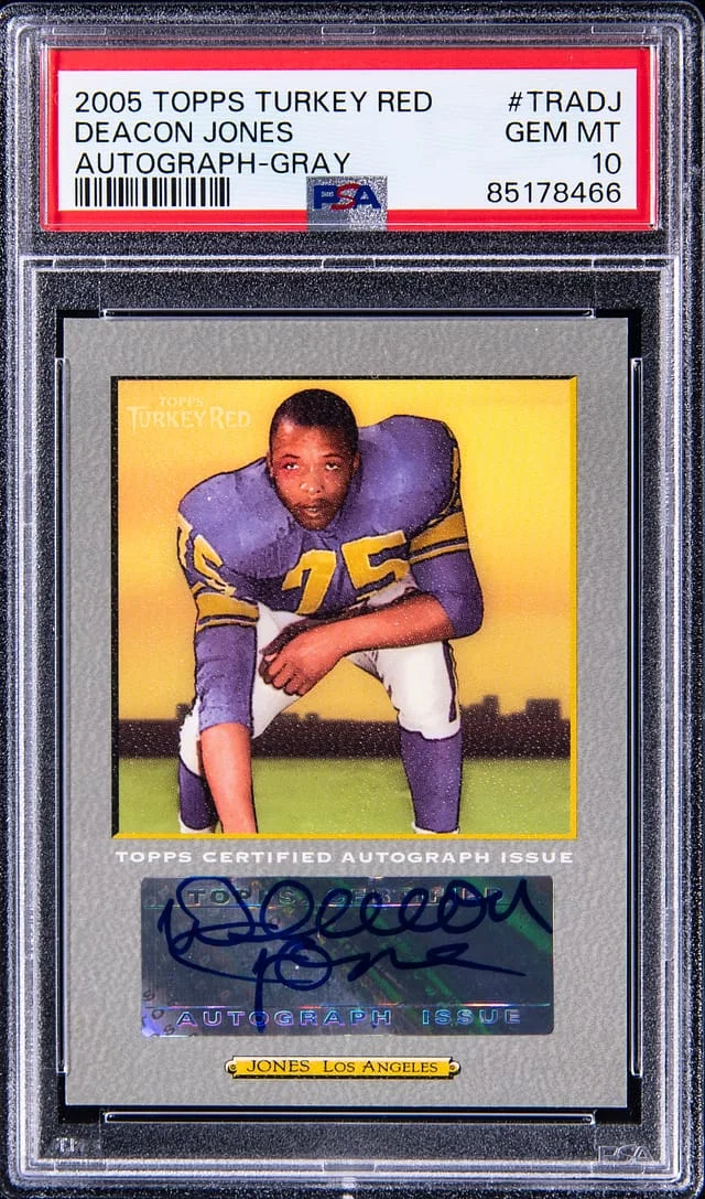 2005 Topps Deacon Jones Turkey Red Autographs Gray #TRA-DJ card image