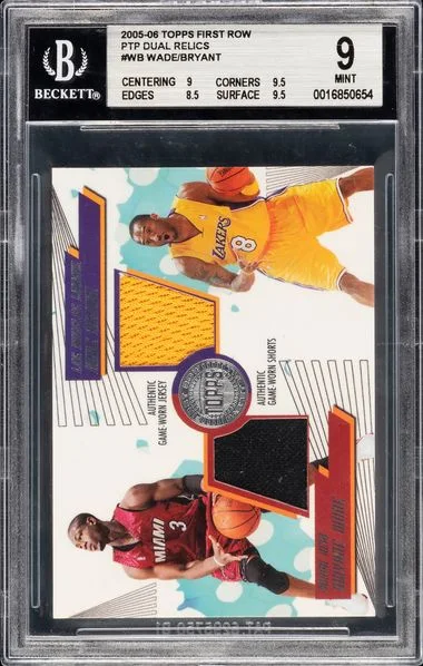 2005 Topps Dwyane Wade/Kobe Bryant Game-Worn First Row PYP Relics Dual #WB card image