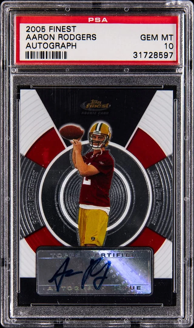2005 Topps Finest Autograph Aaron Rodgers #no-number card image