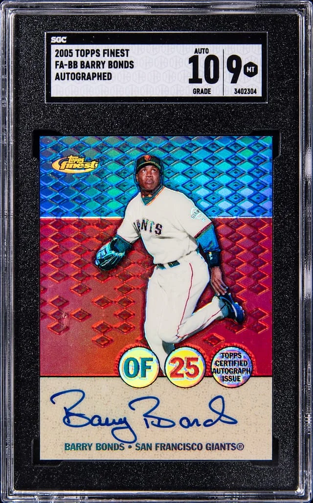 2005 Topps Finest Barry Bonds Autograph #FA-BB card image
