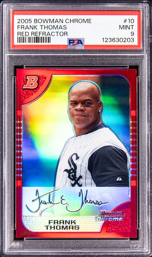 2005 Topps Frank Thomas Bowman Chrome Red Refractor #10 card image