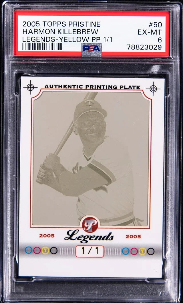 2005 Topps Harmon Killebrew Pristine Legends Yellow Printing Plate #50 card image