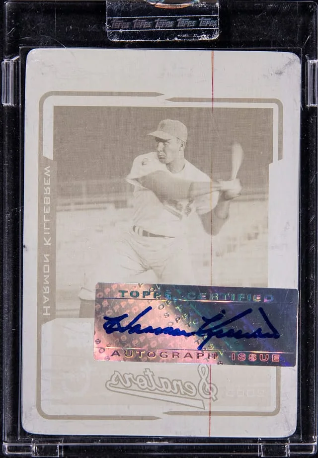 2005 Topps Harmon Killebrew Retired Signature Edition Yellow Printing Plate #TA-HK card image