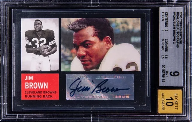 2005 Topps Heritage Real One Jim Brown Autograph #ROA-JB card image
