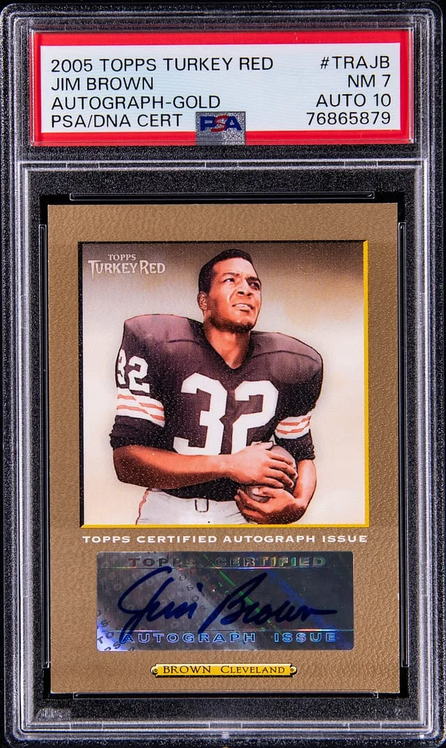 2005 Topps Jim Brown Turkey Red Autograph Wood #TRA-JB card image
