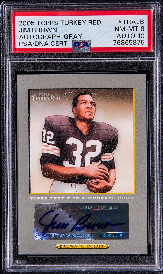 2005 Topps Jim Brown Turkey Red Autograph White #TRAJB card image