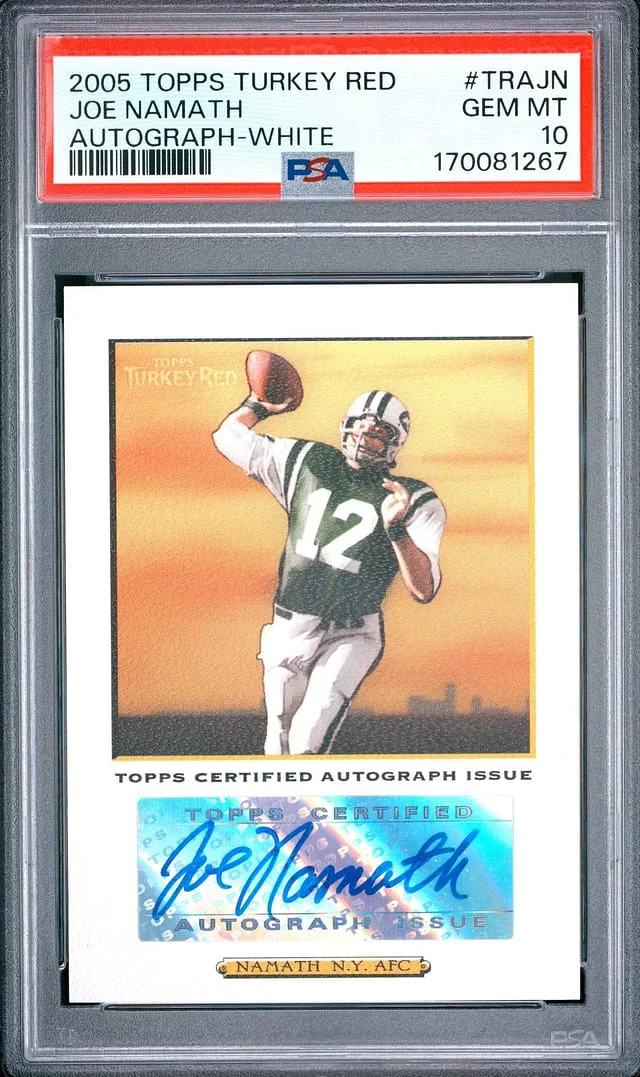 2005 Topps Joe Namath Turkey Red Autograph White #TRA-JN card image
