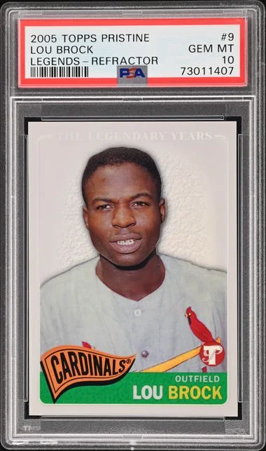 2005 Topps Lou Brock Pristine Legends Refractor #9 card image
