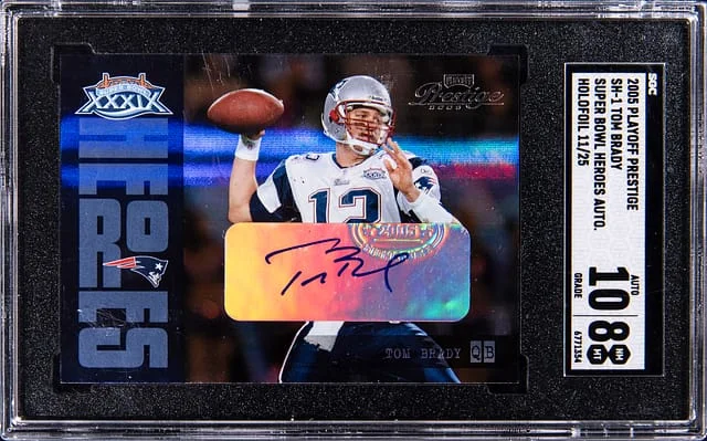 2005 Topps Tom Brady Playoff Prestige Super Bowl Heroes Autograph #SH-1 card image
