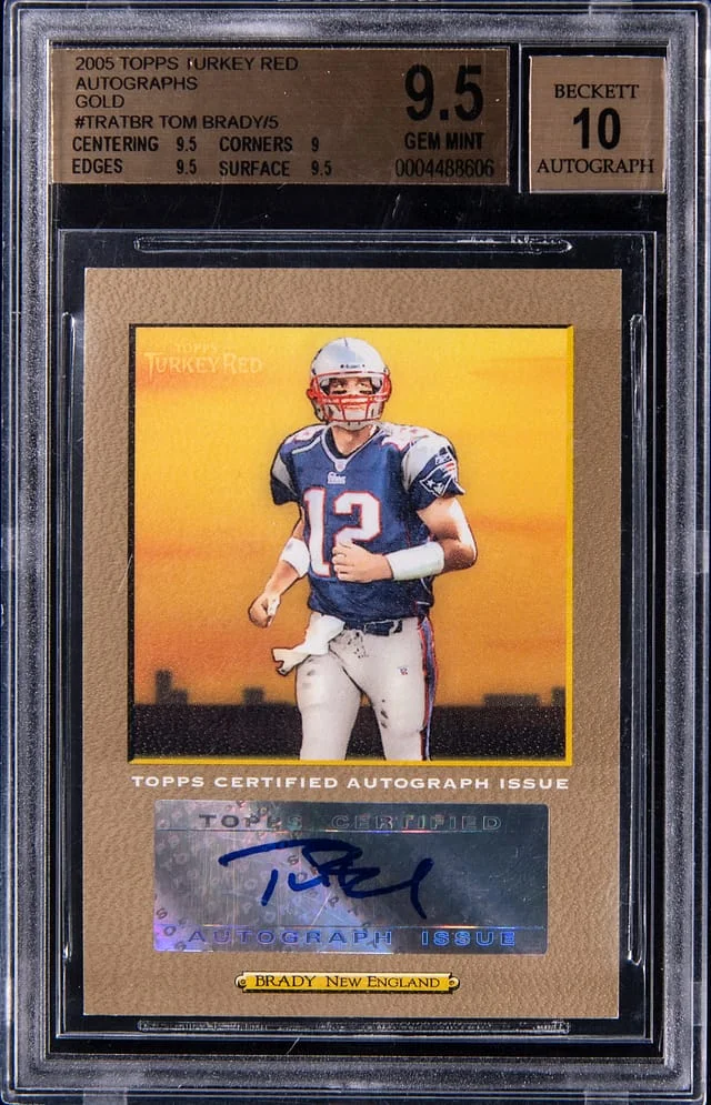 2005 Topps Tom Brady Turkey Red Autographs White #TRA-TBR card image
