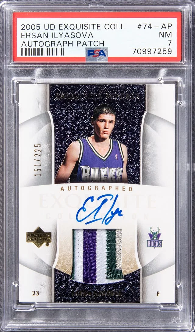2005 UD Exquisite Collection Autograph Patch Ersan Ilyasova #74-AP card image