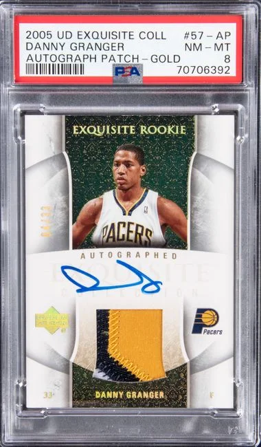 2005 UD Exquisite Collection Autograph Patch-Gold Danny Granger #57-AP card image