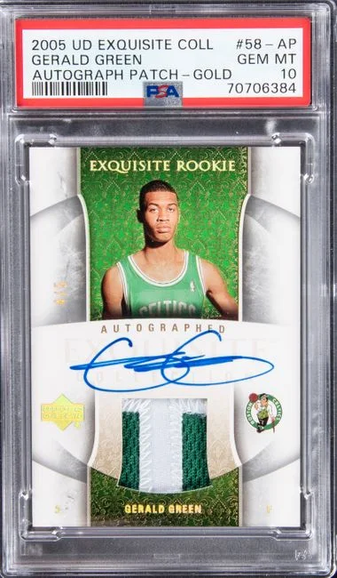 2005 UD Exquisite Collection Autograph Patch-Gold Gerald #58-AP card image
