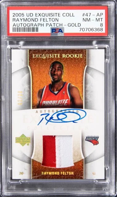 2005 UD Exquisite Collection Autograph Patch-Gold Raymond Felton #47-AP card image