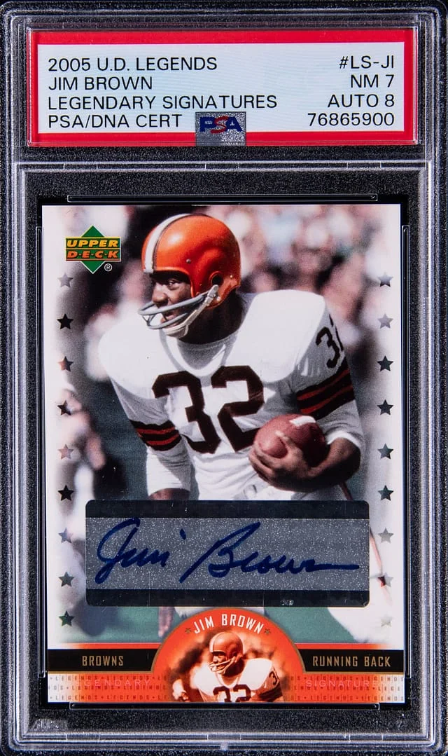 2005 UD Legends Legendary Signatures Jim Brown #LS-JI card image