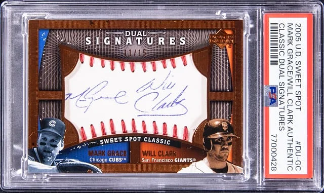 2005 U.D Sweet Spot Classic Dual Signatures Mark Grace, Will Clark Dual #DU-GC card image