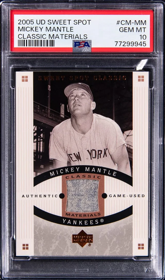 2005 U.D Sweet Spot Classic Materials Mickey Mantle #CM-MM card image