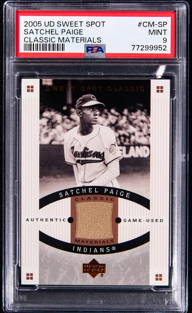 2005 U.D Sweet Spot Classic Materials Satchel Paige #CM-SP card image