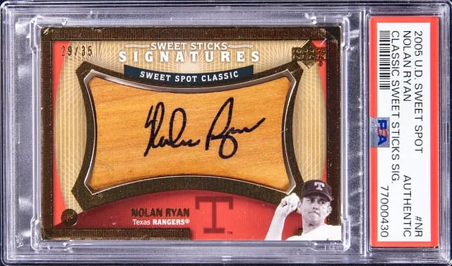 2005 U.D Sweet Spot Classic Sweet Sticks Sign Nolan Ryan #NR card image