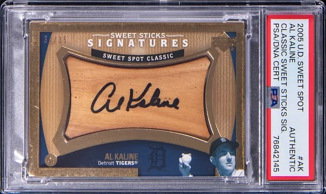 2005 UD Sweet Spot Classic Sweet Sticks Signatures Al Kaline #AK card image