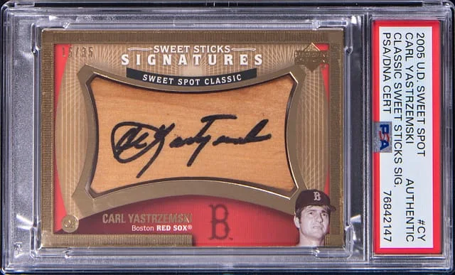 2005 UD Sweet Spot Classic Sweet Sticks Signatures Carl Yastrzemski #CY card image