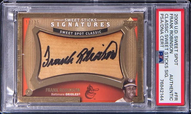2005 UD Sweet Spot Classic Sweet Sticks Signatures Frank Robinson #FR card image