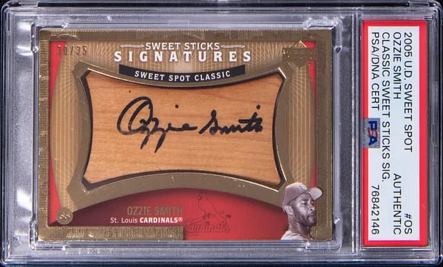 2005 UD Sweet Spot Classic Sweet Sticks Signatures Ozzie Smith #OS card image