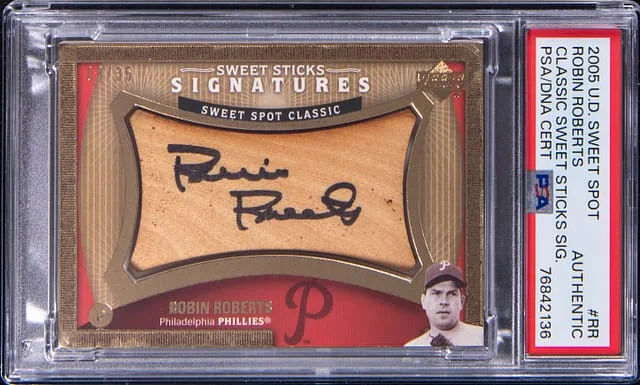2005 UD Sweet Spot Classic Sweet Sticks Signatures Robin Roberts #RR card image