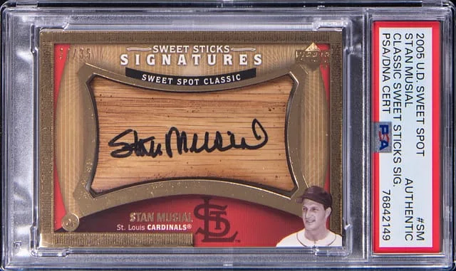 2005 UD Sweet Spot Classic Sweet Sticks Signatures Stan Musial #SM card image