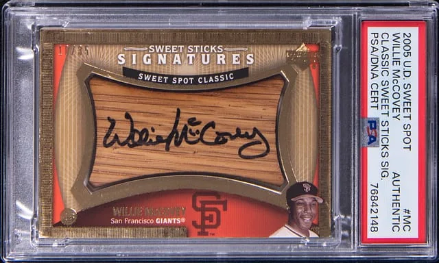 2005 UD Sweet Spot Classic Sweet Sticks Signatures Willie McCovey #MC card image
