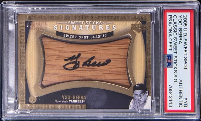 2005 UD Sweet Spot Classic Sweet Sticks Signatures Yogi Berra #YB card image