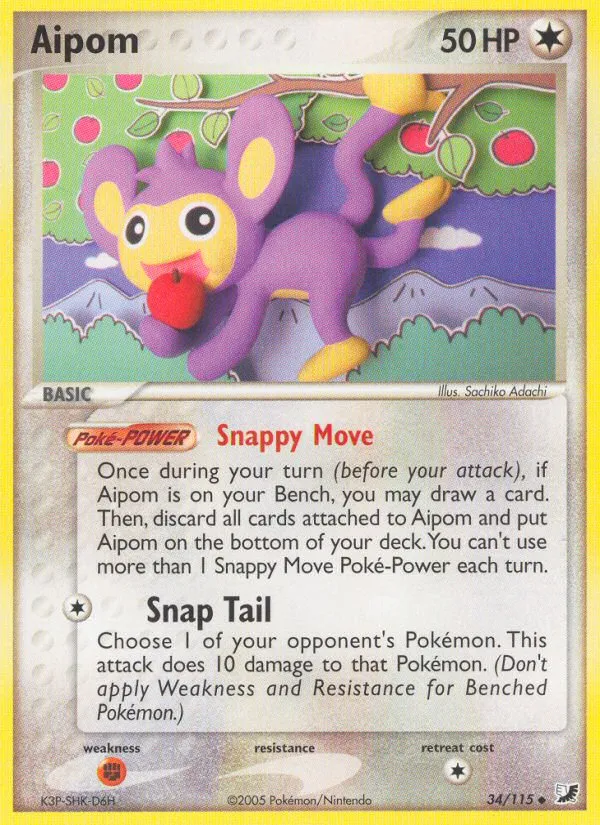 2005 Unseen Forces Aipom Uncommon #034/115 Uncommon card image