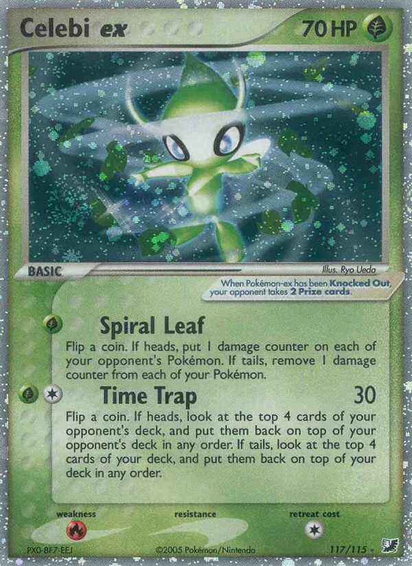 2005 Unseen Forces Celebi ex #117/115 Rare Secret card image